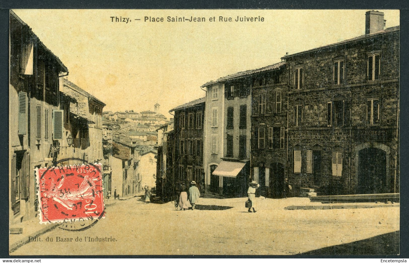 CPA - Carte Postale - France - Thizy - Place Saint Jean Et Rue Juiverie (CP24512) - Thizy