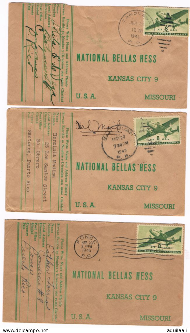 Storia Postale U.S.A. 1946. N. 11 Lettera Di Posta Aerea Per Missouri ( Bellas Hess). - Covers & Documents