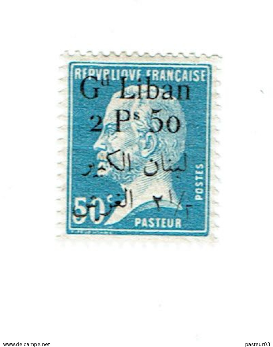 Gd Liban 43 B Gd Liban  T 1 Pasteur 50 C Bleu - Neufs