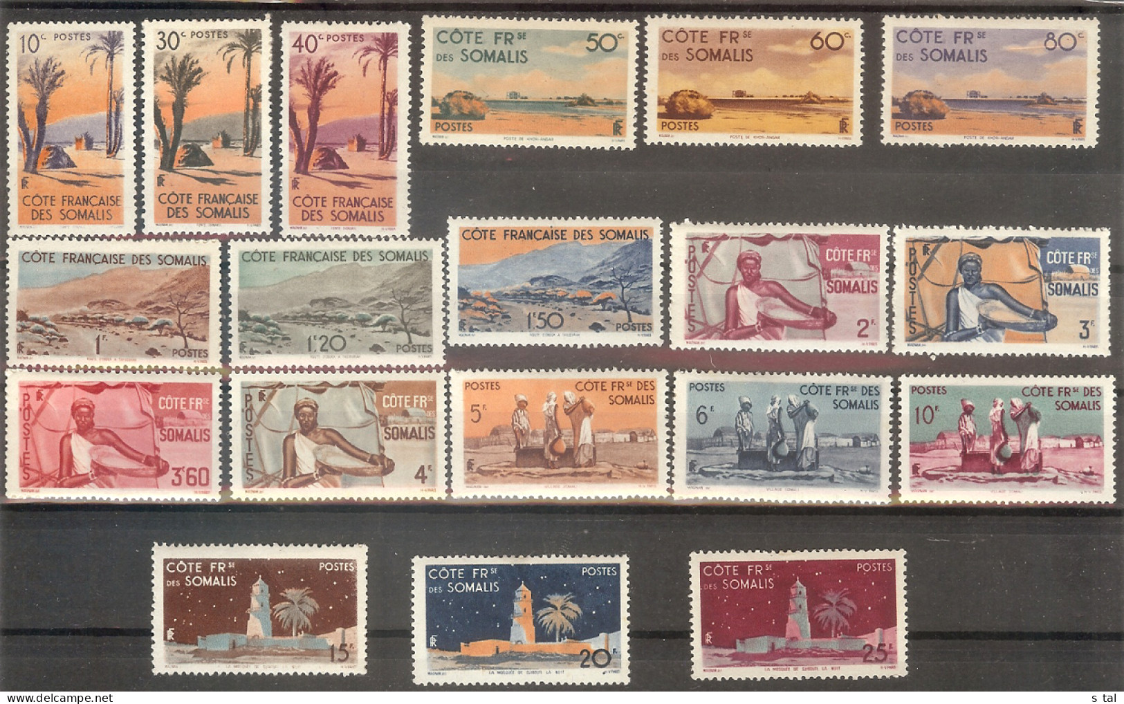 French SOMALI Landscape  Set 19 Stamps  MNH(4 Stamps MH) - Other & Unclassified