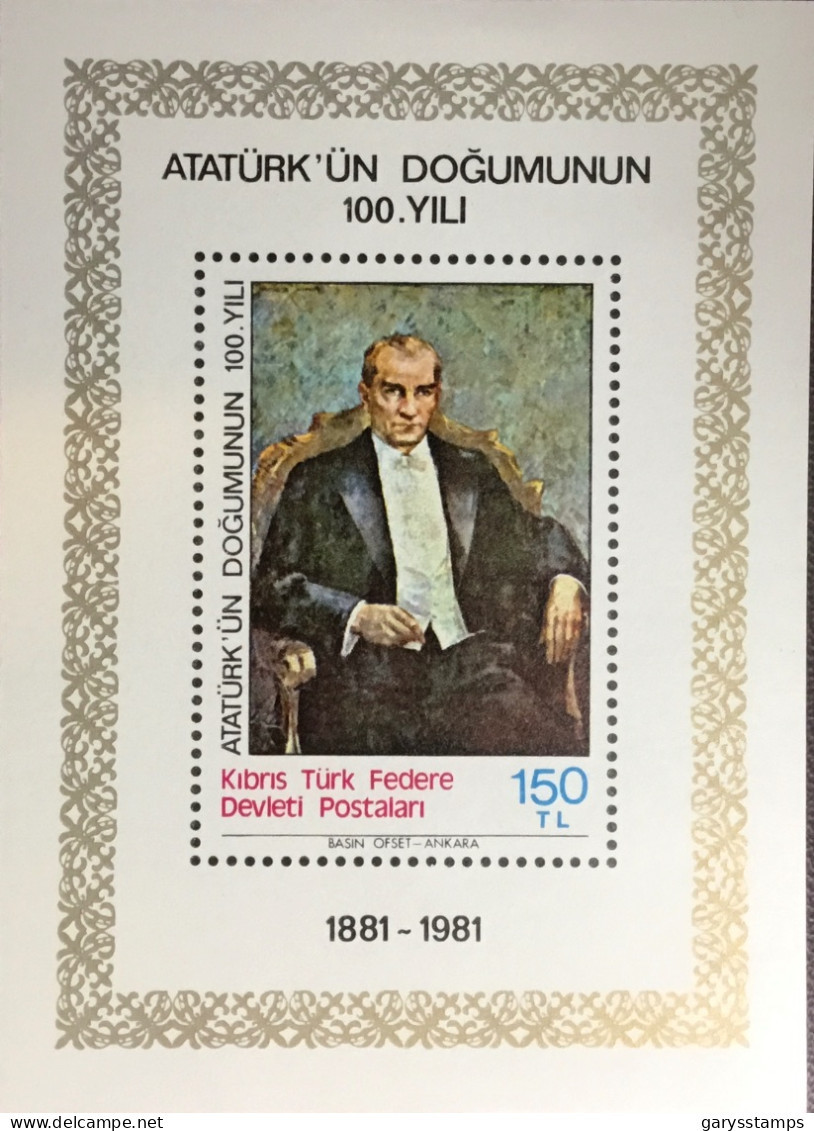 Turkish Cyprus 1981 Ataturk Anniversary Minisheet MNH - Nuovi