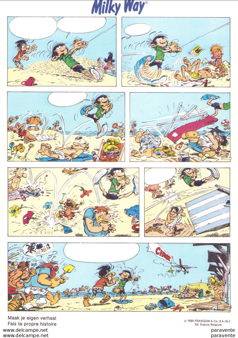 GASTON LAGAFFE : 3 Affiches Publicité FAIS TA PROPRE HISTOIR Pour MILKY WAY 1990 - Gaston