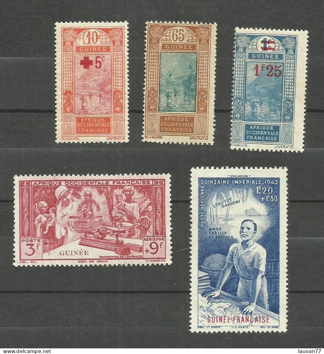 Guinée N°80, 95, 102, A8, A9 Neufs Avec Charnière* Cote 6.20€ - Unused Stamps