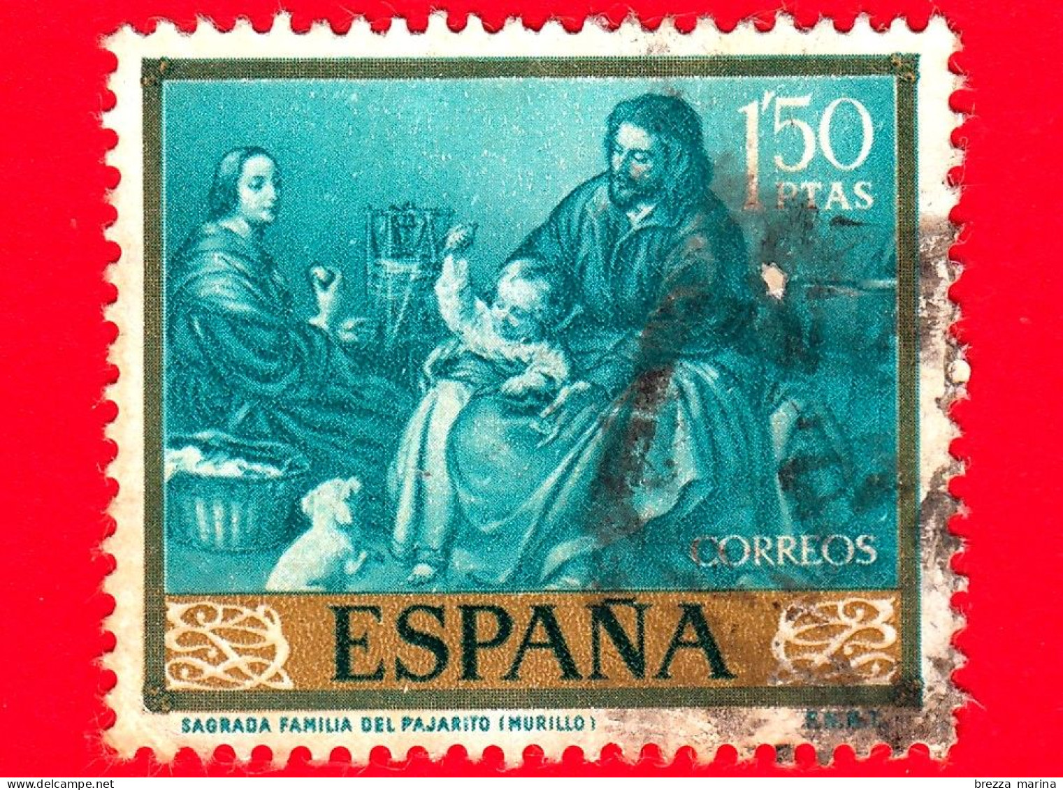 SPAGNA  - Usato - 1960 - Giornata Del Francobollo - Dipinto Di Bartolomé Esteban Murillo - Sacra Famiglia - 1.50 - Oblitérés