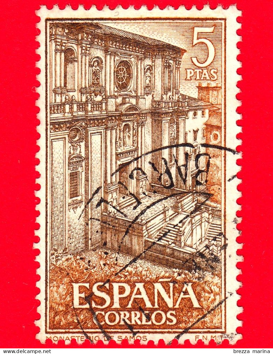 SPAGNA  - Usato - 1960 - Reale Monastero Di Samos - Facciata - 5 - Oblitérés