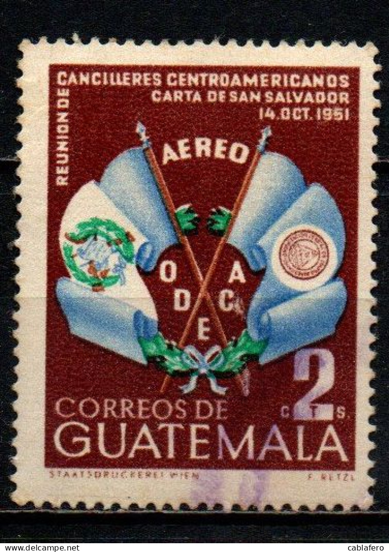 GUATEMALA - 1954 - 3rd Anniv. Of The Formation Of The Organization Of Central American States - USATO - Guatemala