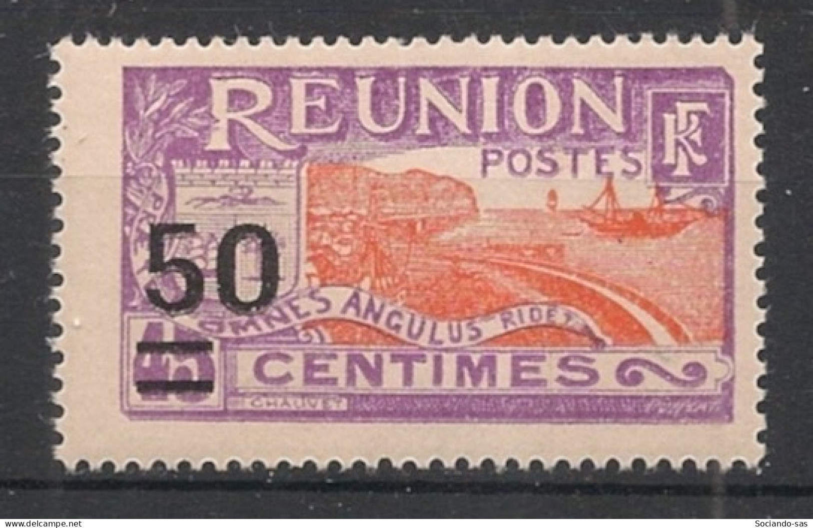 REUNION - 1933 - N°YT. 123A - Sainte-Rose 50 Sur 45c Violet - Signé BRUN - Neuf Luxe ** / MNH - Nuovi