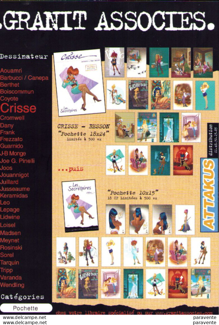 CRISSE : Carte Publicité Pour Le Editions GRANIT ( Visuels De Cartes ) - Postcards