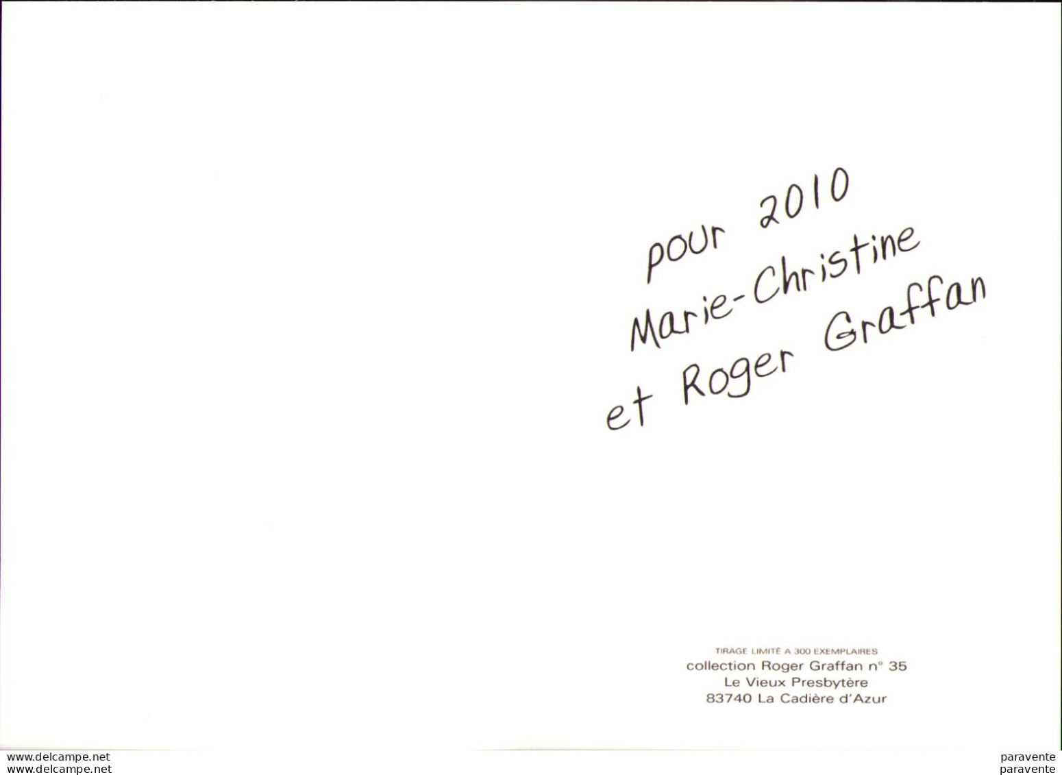 WALTHERY : Carte Voeux GRAFFAN 2010 Numérotée - Postcards