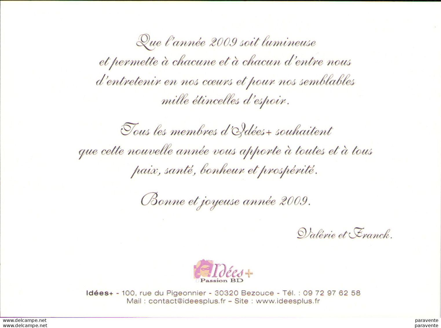 WILLIAM : Carte De Voeux Editions IDEES+ En 2001 - Tarjetas Postales