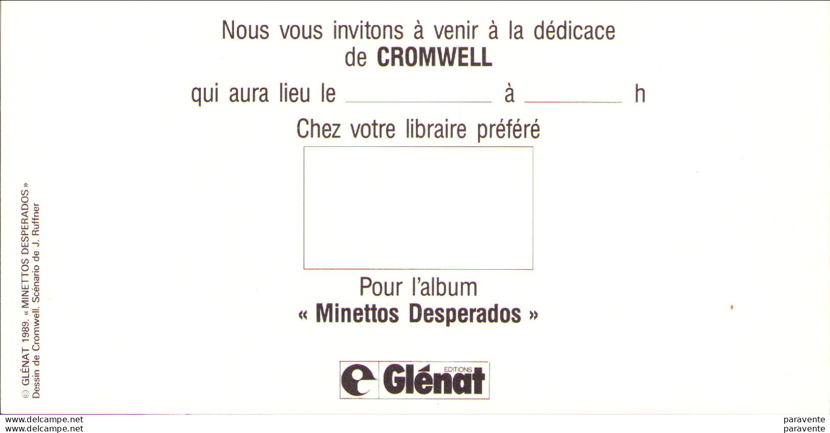 CROMWELL : Carte Invitation Glénat MINETTOS DESPERADO 1997 - Cartoline Postali