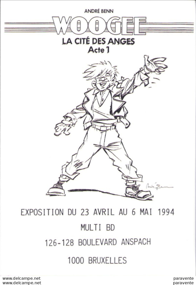 BENN : Carte Invitation Exposition WOOGEE à Librairie MULTIBD En 1994 - Postcards