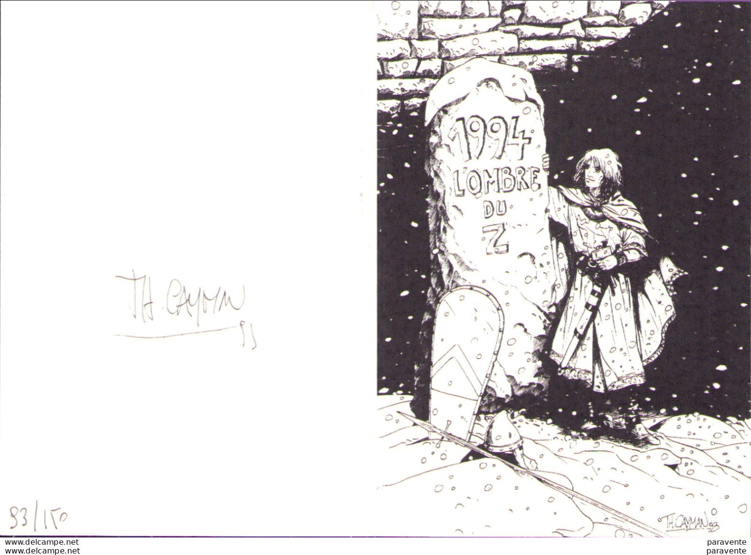 CAYMAN : Carte Voeux Librairie OMBRE DU Z 1994 Numérotée Signée - Cartoline Postali