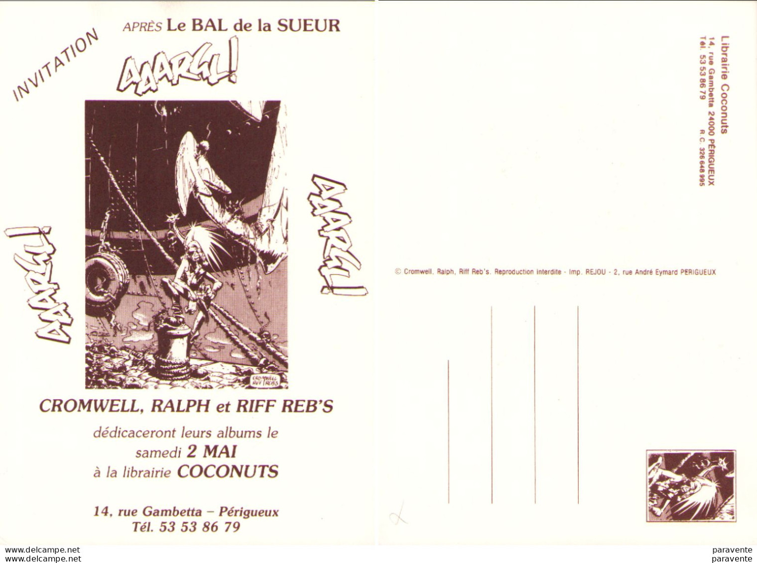 LOT De 8 Cartes Invitations Dédicaces RIFF REB'S Dans Les Années 1985 86 87 BAL DE LA SUEUR - Tarjetas Postales