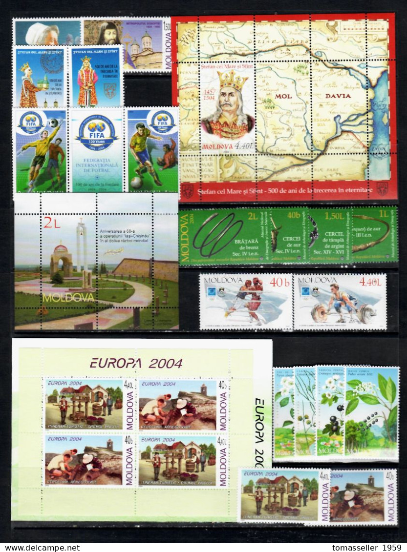 Moldova- 2004 Full Year Set- 8 Issues.( Stamps,S/S,Booklet)MNH** - Moldavia