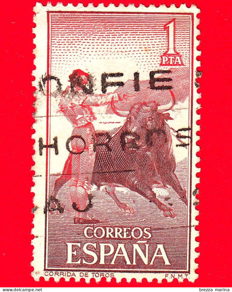 SPAGNA - Usato - 1960 - Tauromachia - La Corrida - Bullfighting - Passa Con La Muleta Sopra La Testa Del Toro - 1 - Used Stamps