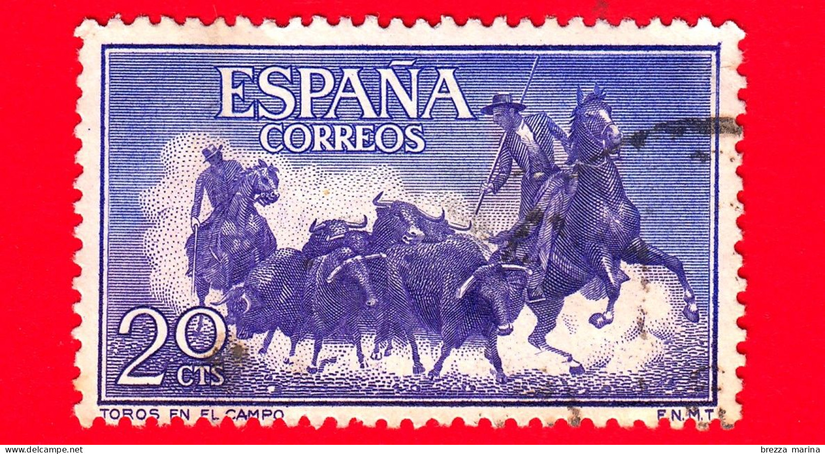 SPAGNA - Usato - 1960 - Tauromachia - La Corrida - Bullfighting - Tori In Campo - 20 - Used Stamps