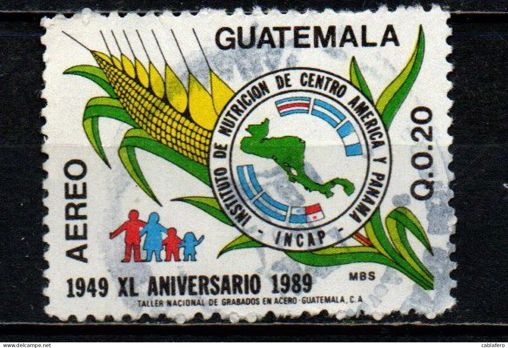 GUATEMALA - 1990 - ISTITUTO DELLA NUTRIZIONE DELL'AMERICA CENTRALE - MAPPA DI PANAMA - USATO - Guatemala