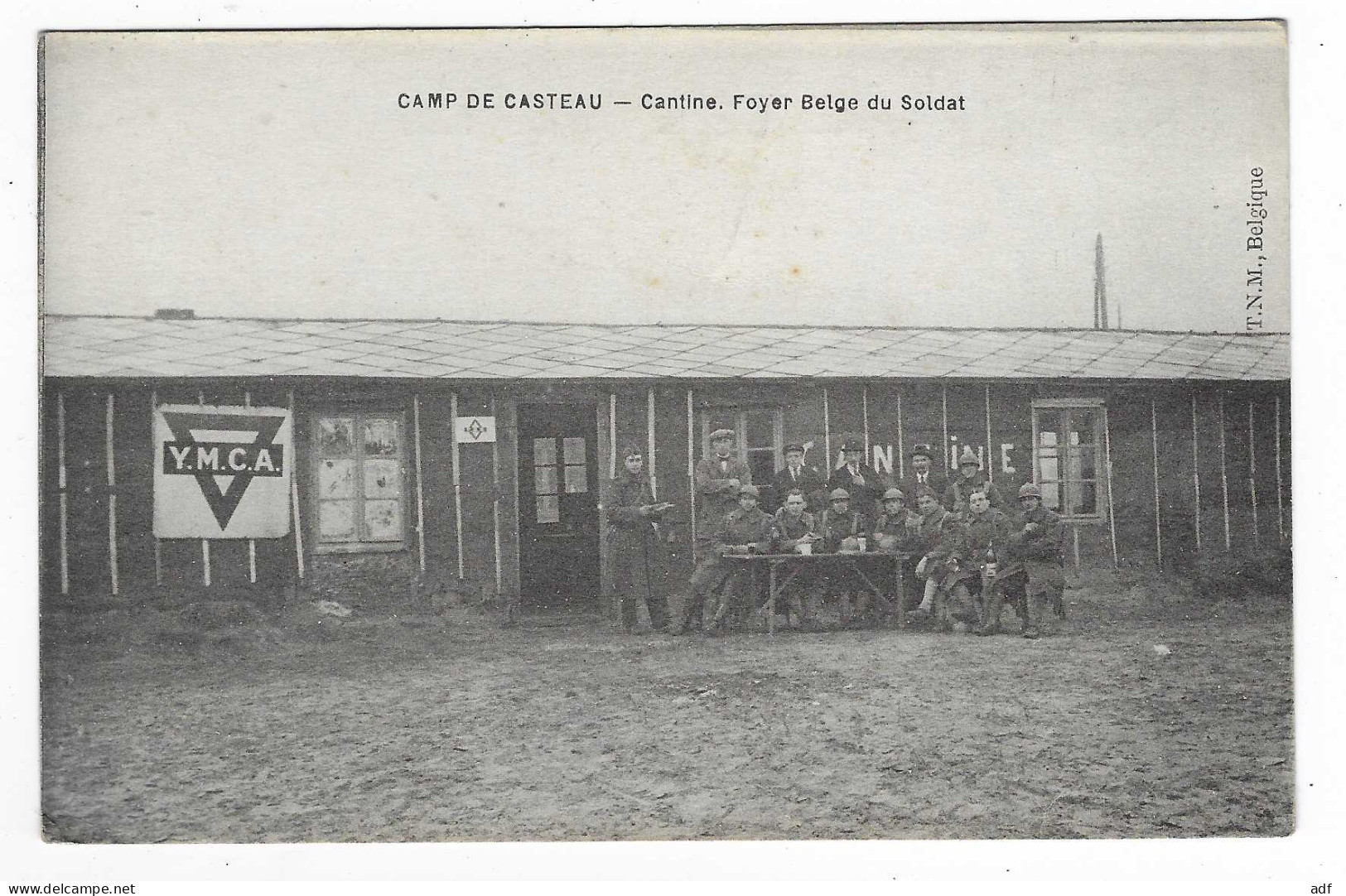 CPA ANIMEE CAMP DE CASTEAU, ANIMATION, CANTINE, FOYER BELGE DU SOLDAT, PUB Y.M.C.A YMCA, SOLDATS, MILITARIA, BELGIQUE - Soignies
