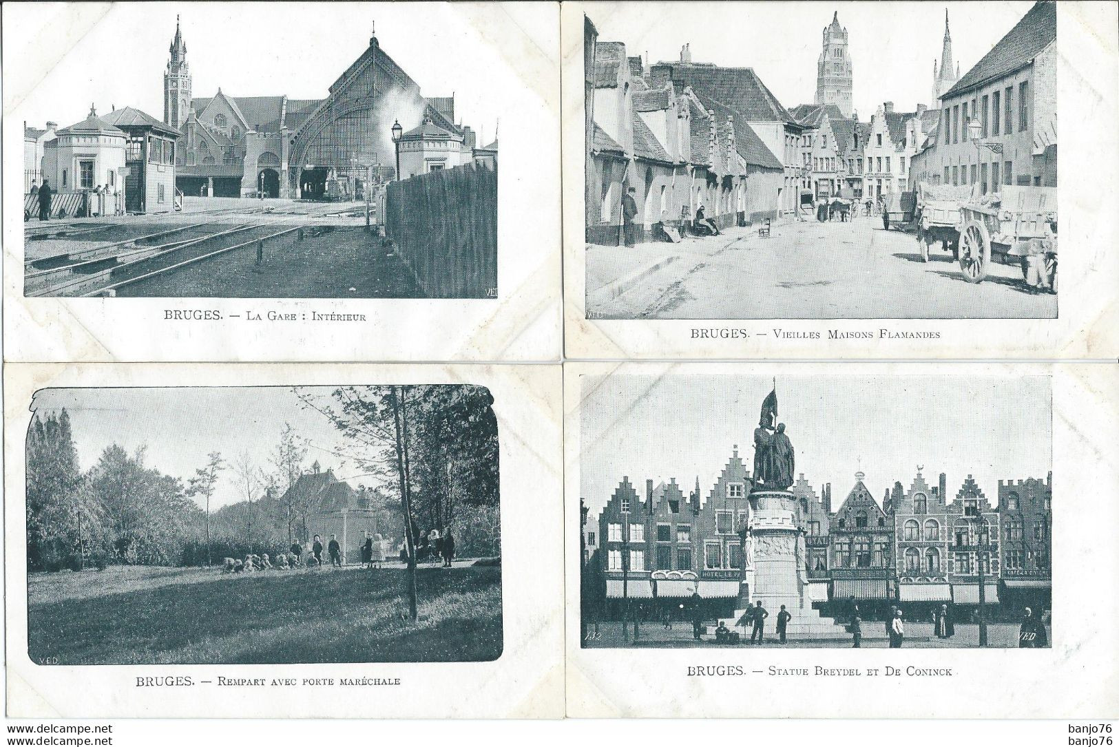 BELGIQUE - Bruges - Brugge - Lot de 28 cartes Monuments de BRUGES