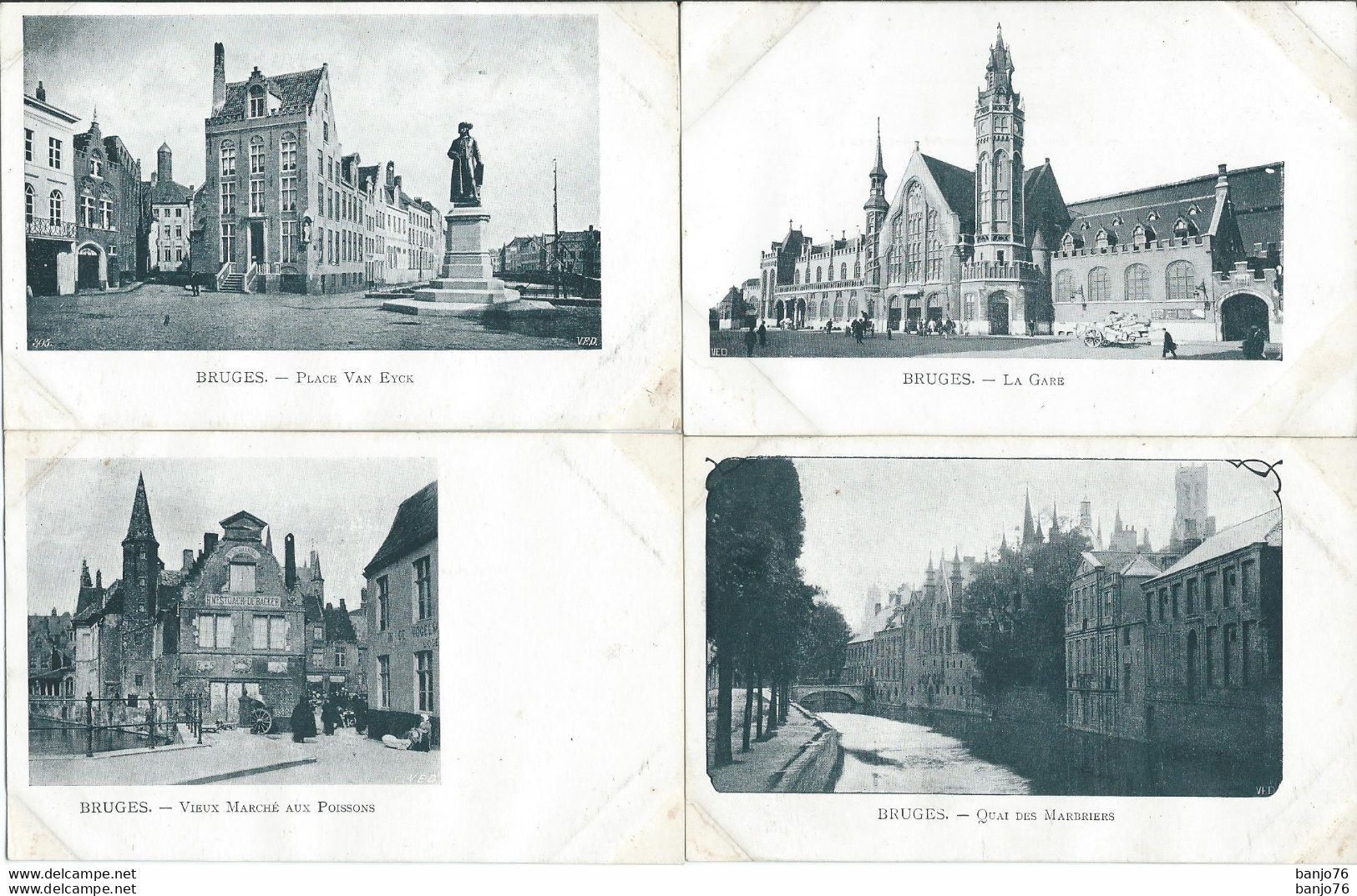 BELGIQUE - Bruges - Brugge - Lot de 28 cartes Monuments de BRUGES