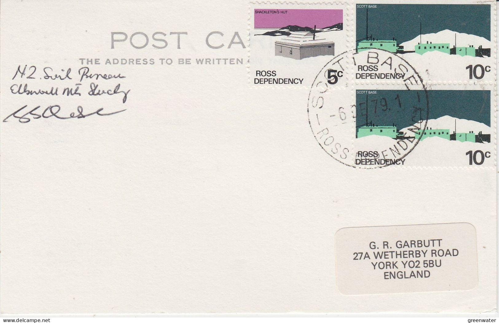 Ross Dependency 2 Signatures Ca Scott Base 6 DEC 1979 (SO185) - Research Stations