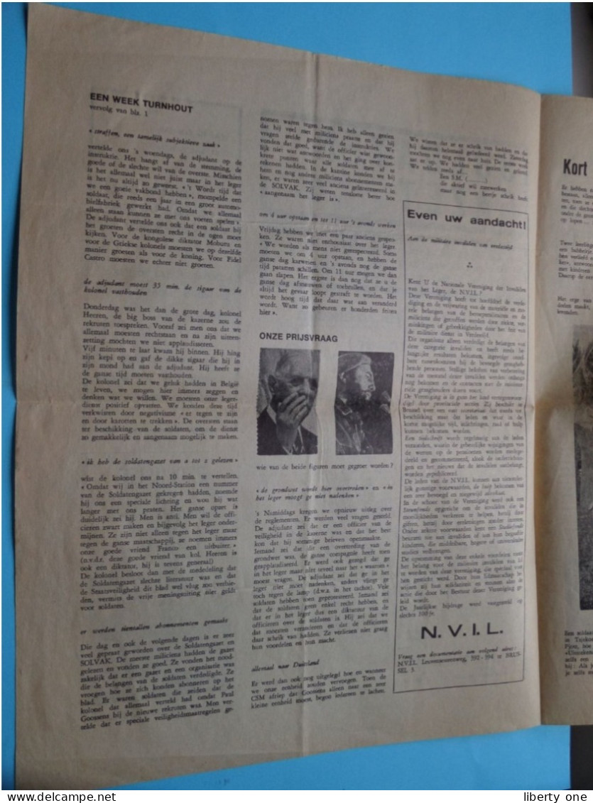 SOLDATEN GAZET Dec 1969 - Nummer 2 > Maandblad Van De Soldatenvakbond ( SOLVAK ) Zie Scans ( 4 Pag.) Gevouwen Ex.! - Dokumente