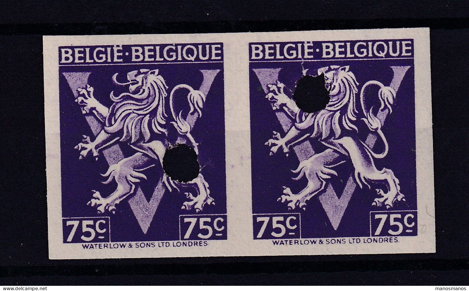 DDFF 806 -- NON DENTELES - Paire Du TP 679A Avec Perforation Officielle - Neufs Sans Charnières - 1941-1960