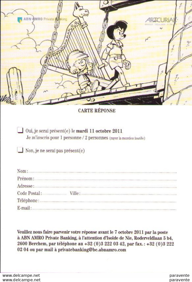 PEYO : Carte Réponse Vente Encheres ARTCURIAL 2011 - Postkaarten