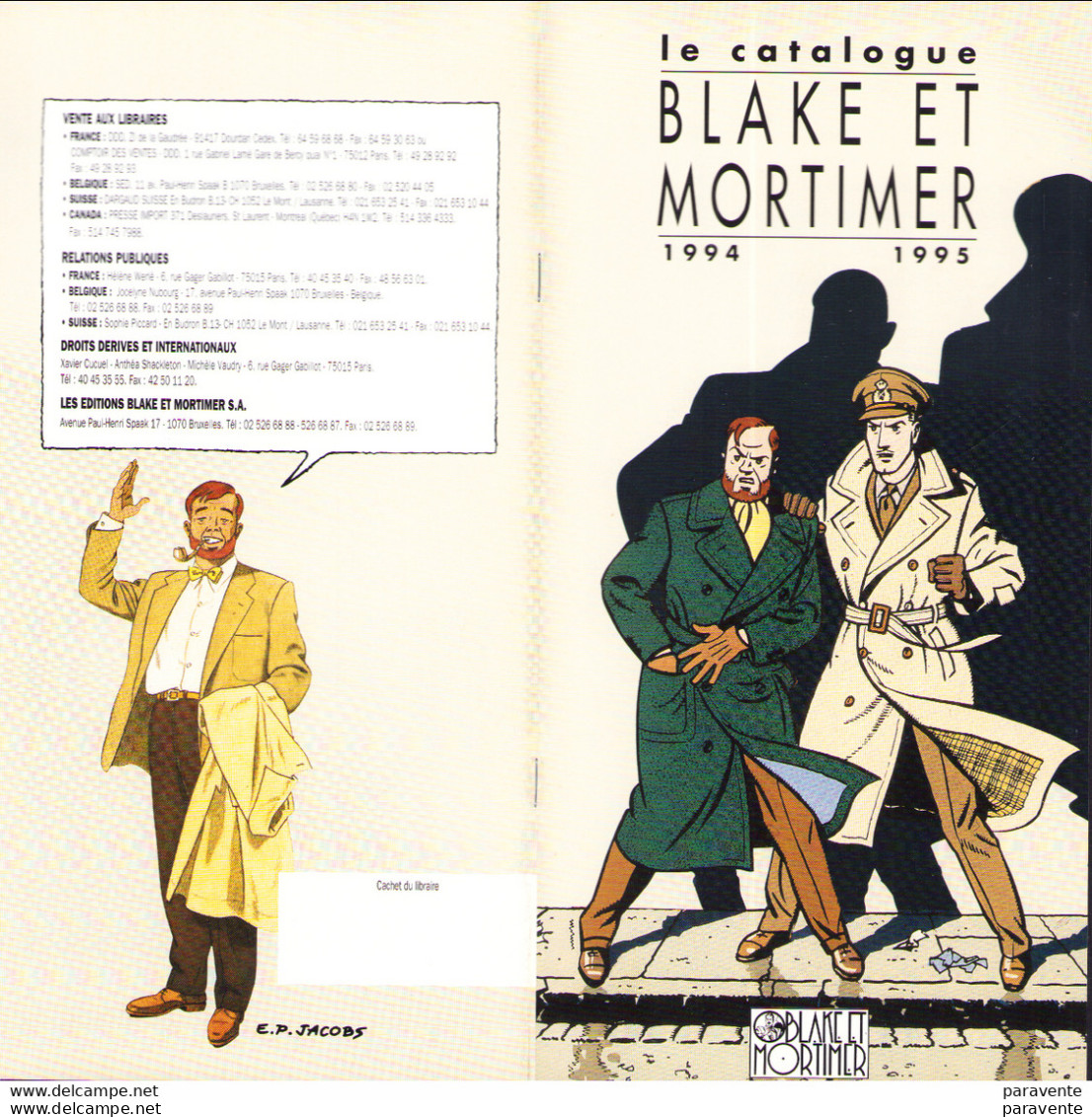 JACOBS : Catajlogue Edition BLAKE ET MORTIMER 1994-1995 - Blake Et Mortimer