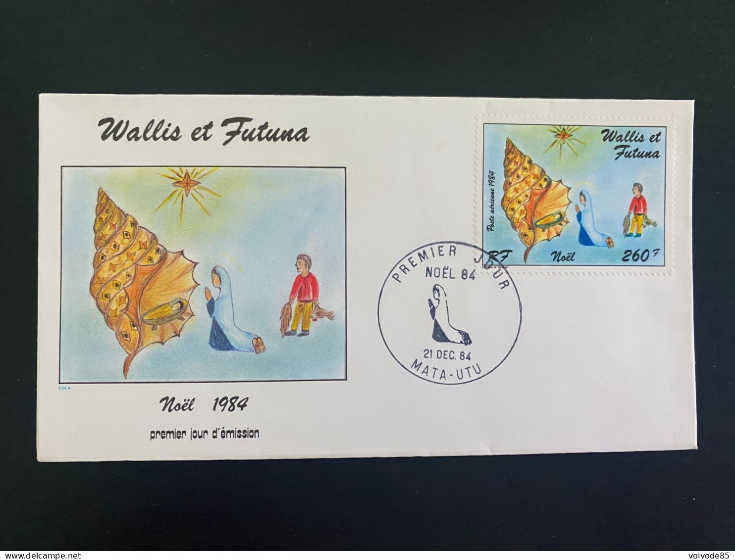 Enveloppe 1er Jour "Noël 1984 - Coquillage" 21/12/1984 - PA142 - Wallis Et Futuna - FDC