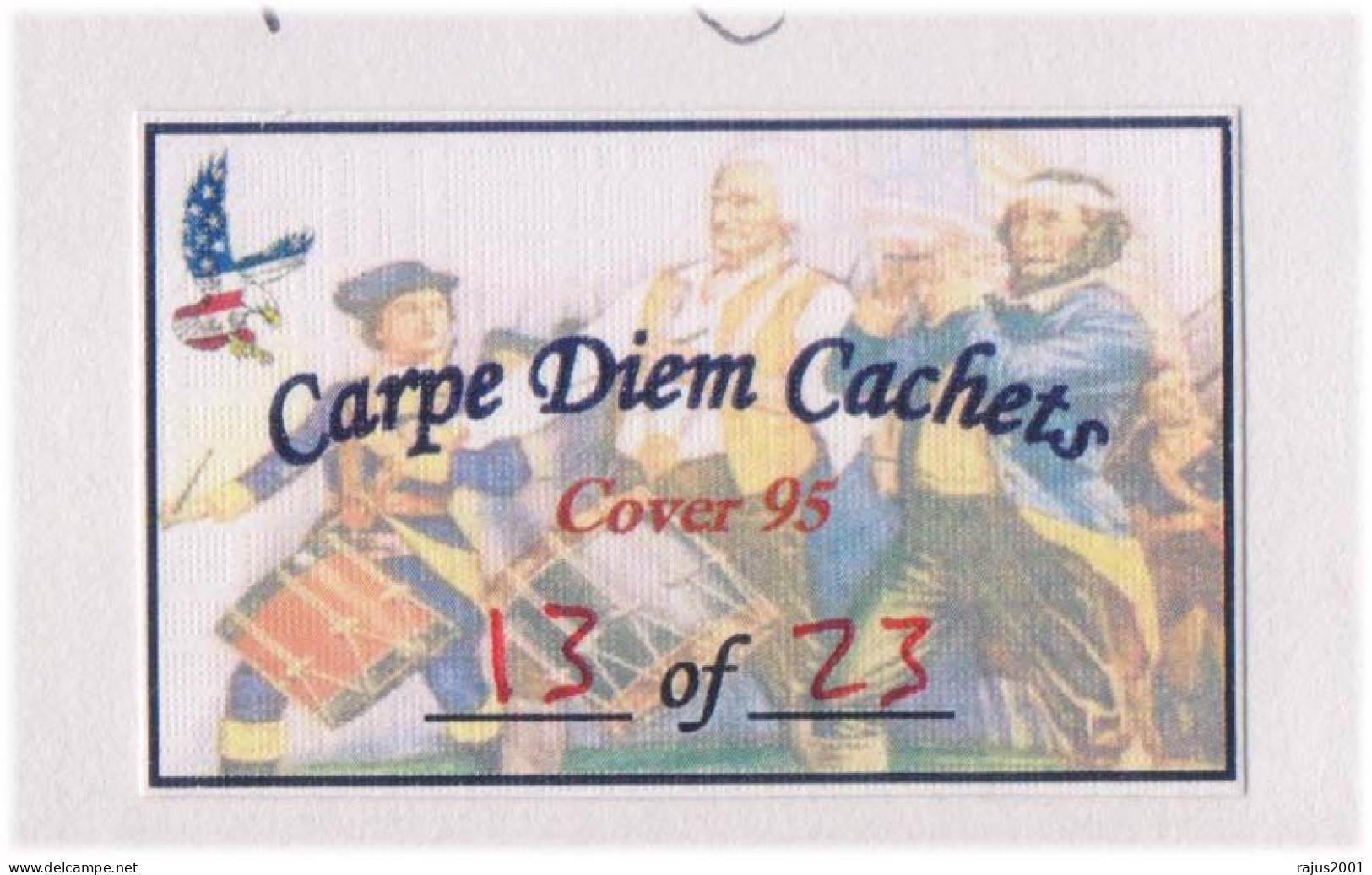 Battle Of Monmouth, Commanded By George Washington, Against The British Army CAPE DIEM CACHETS LIMITED COVER With Signed - Brieven En Documenten