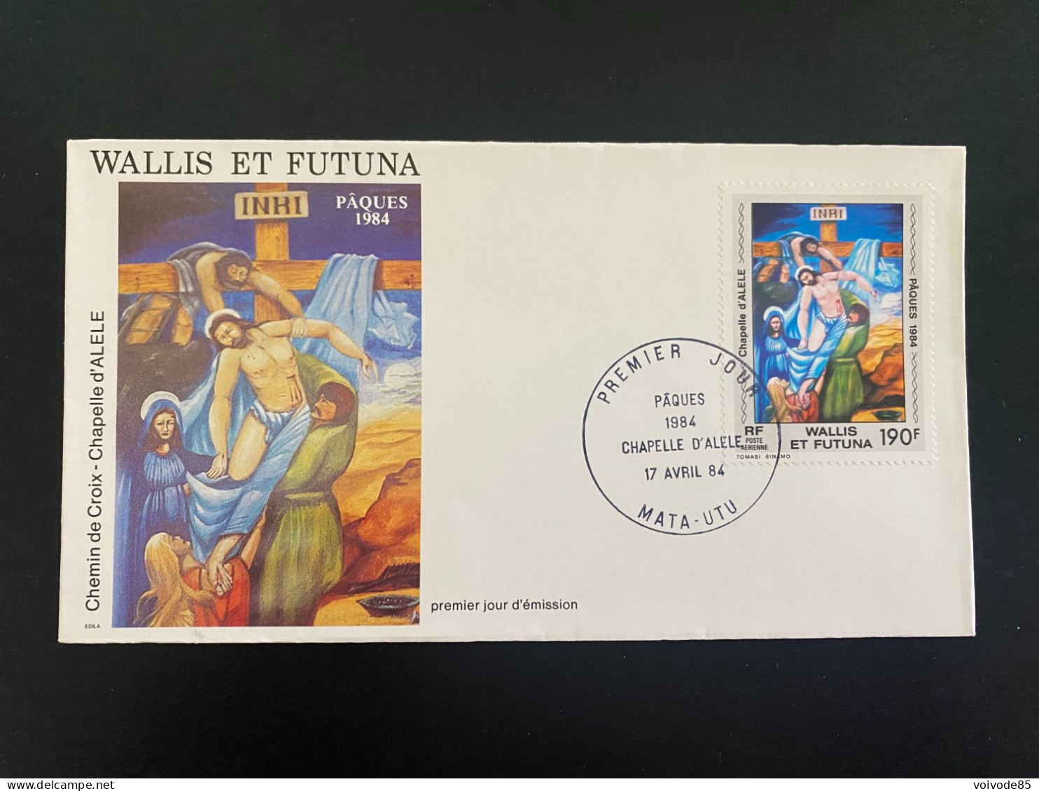 Enveloppe 1er Jour "Pâques - Peinture De La Chapelle D'Alèle" 17/04/1984 - PA135 - Wallis Et Futuna - FDC