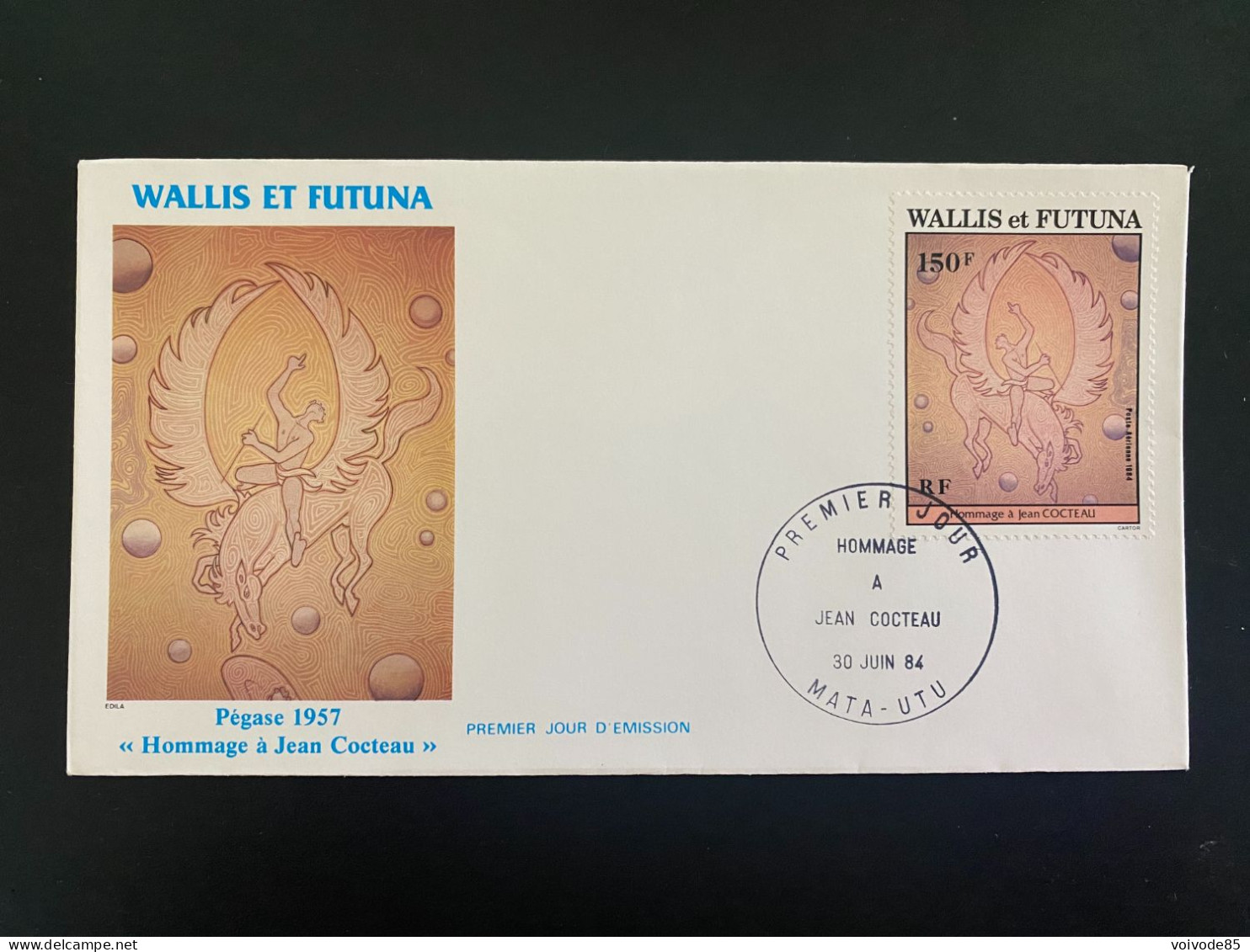 Enveloppe 1er Jour "Hommage à Jean Cocteau - Pégase" 30/06/1984 - PA136 - Wallis Et Futuna - FDC