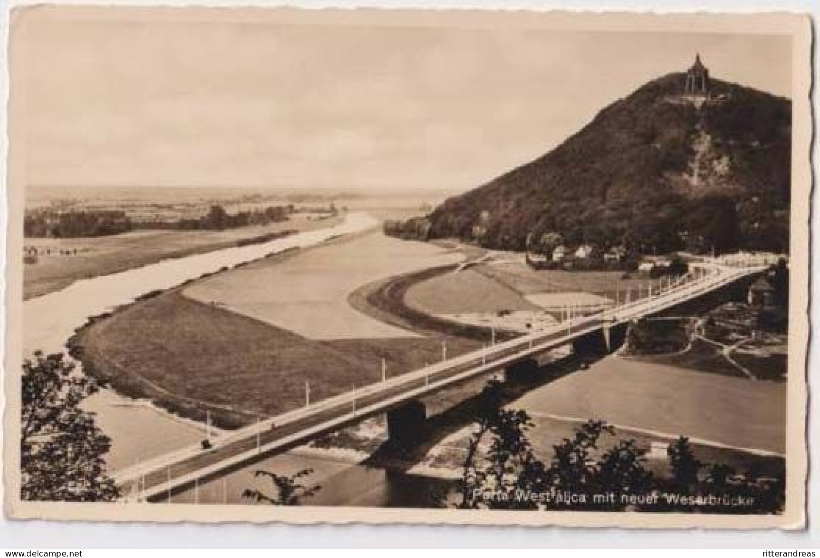 AK Porta Westfalica Neue Weserbrücke Ca 1940 (Al06) - Porta Westfalica
