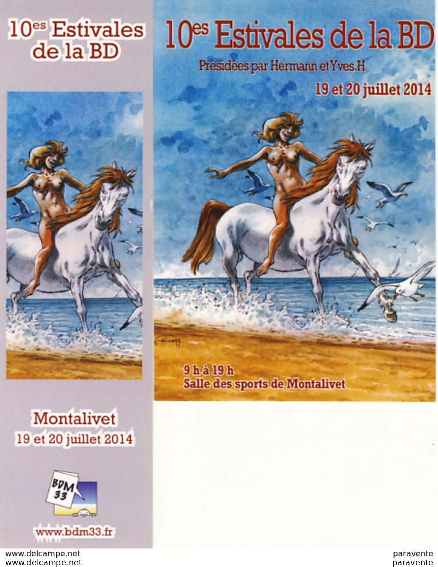 HERMANN Duo1 (carte + Marque Page) Salon MONTALIVET 2014 - 2 - Bladwijzers