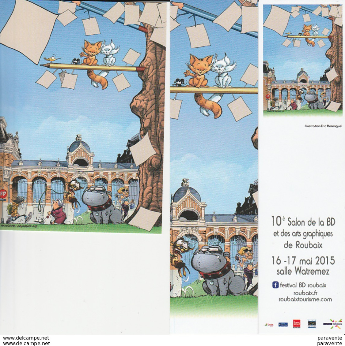 HERENGUEL Duo (carte + Marque Page) Salon ROUBAIX 2015 - Bookmarks