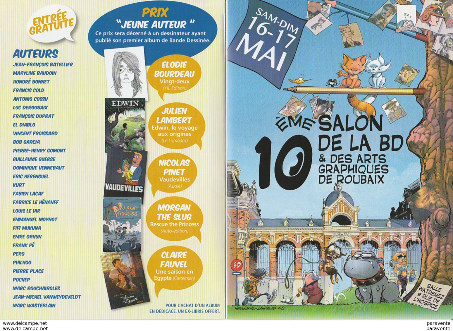 HERENGUEL Lot De 4 Objets ( DUO + FLYER + PROGRAMME ) Salon ROUBAIX 2015 - Bookmarks