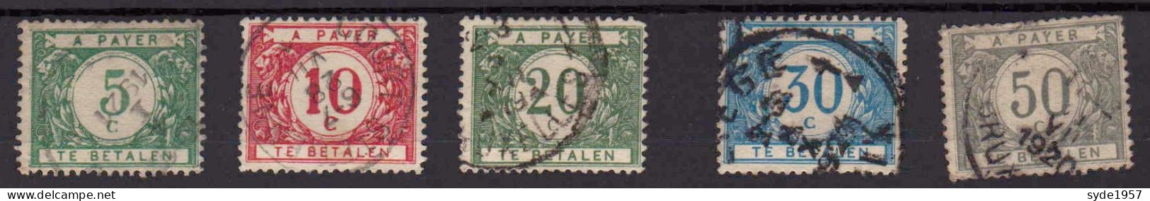 Belgique - Timbres Taxe 1919 :  COB TX26, 27, 28,30 Et 31 (cote Totale > 3,50€) - Stamps