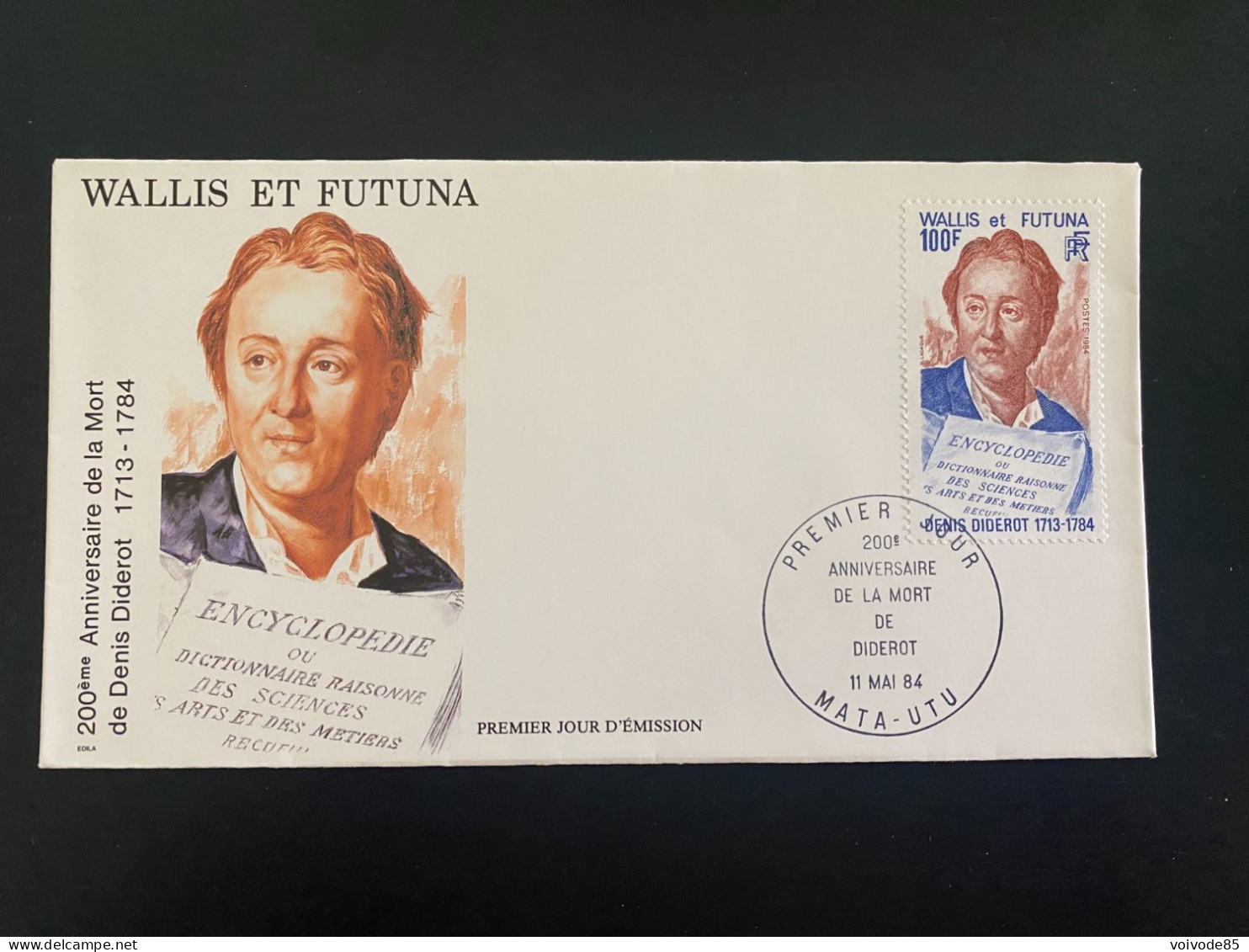 Enveloppe 1er Jour "Denis Diderot" 11/05/1984 - 319 - Wallis Et Futuna - FDC