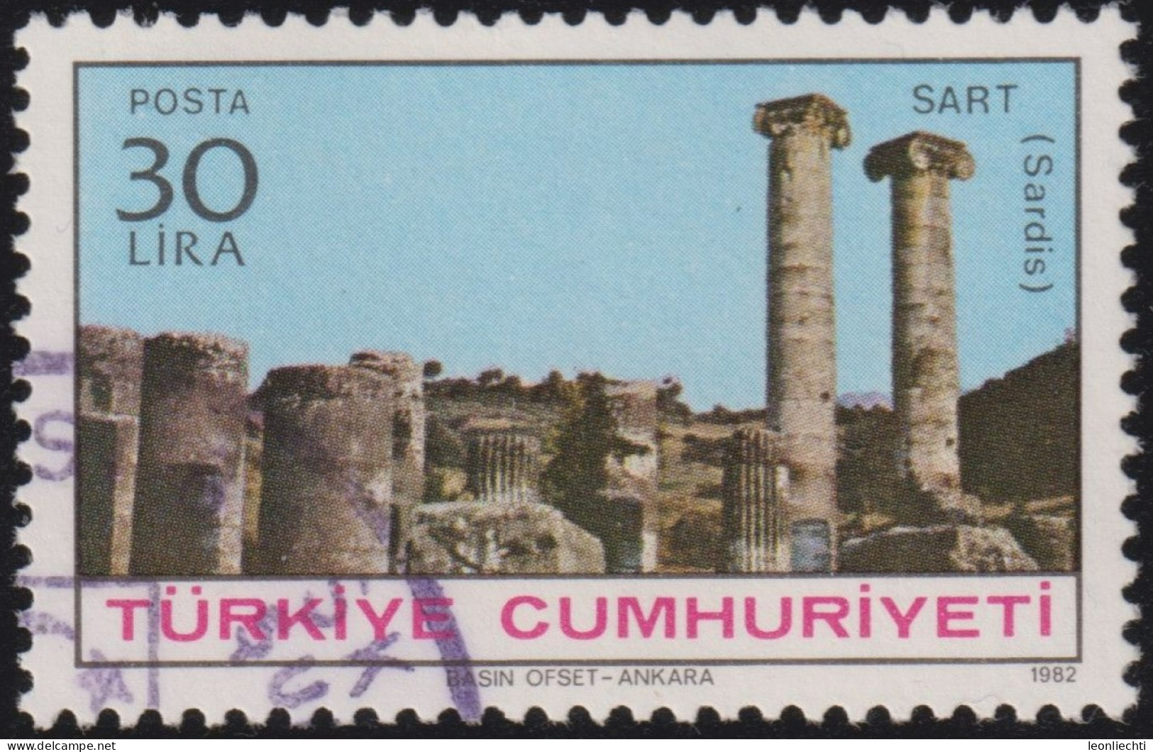 1982 Türkei ° Mi:TR 2623, Sn:TR 2239, Yt:TR 2381, Sg:TR 2801, Sardes, Sart (Sardis) - Used Stamps