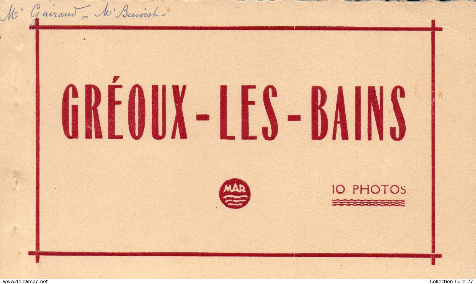 (25/03/24) 04-CPA GREOUX LES BAINS - CARNET COMPLET DE 10 CARTES - Gréoux-les-Bains