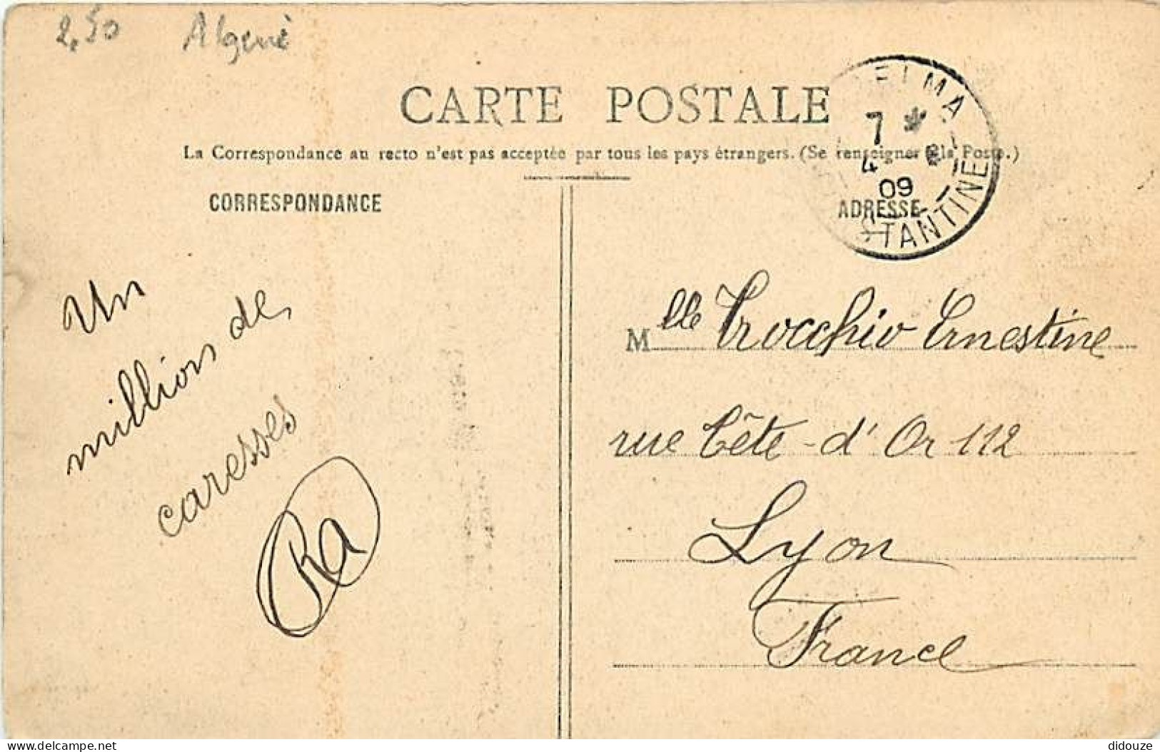 Algérie - Guelma - Hôtel Des Postes Et Rue Carnot - Animée - Oblitération Ronde De 1909 - CPA - Voir Scans Recto-Verso - Guelma