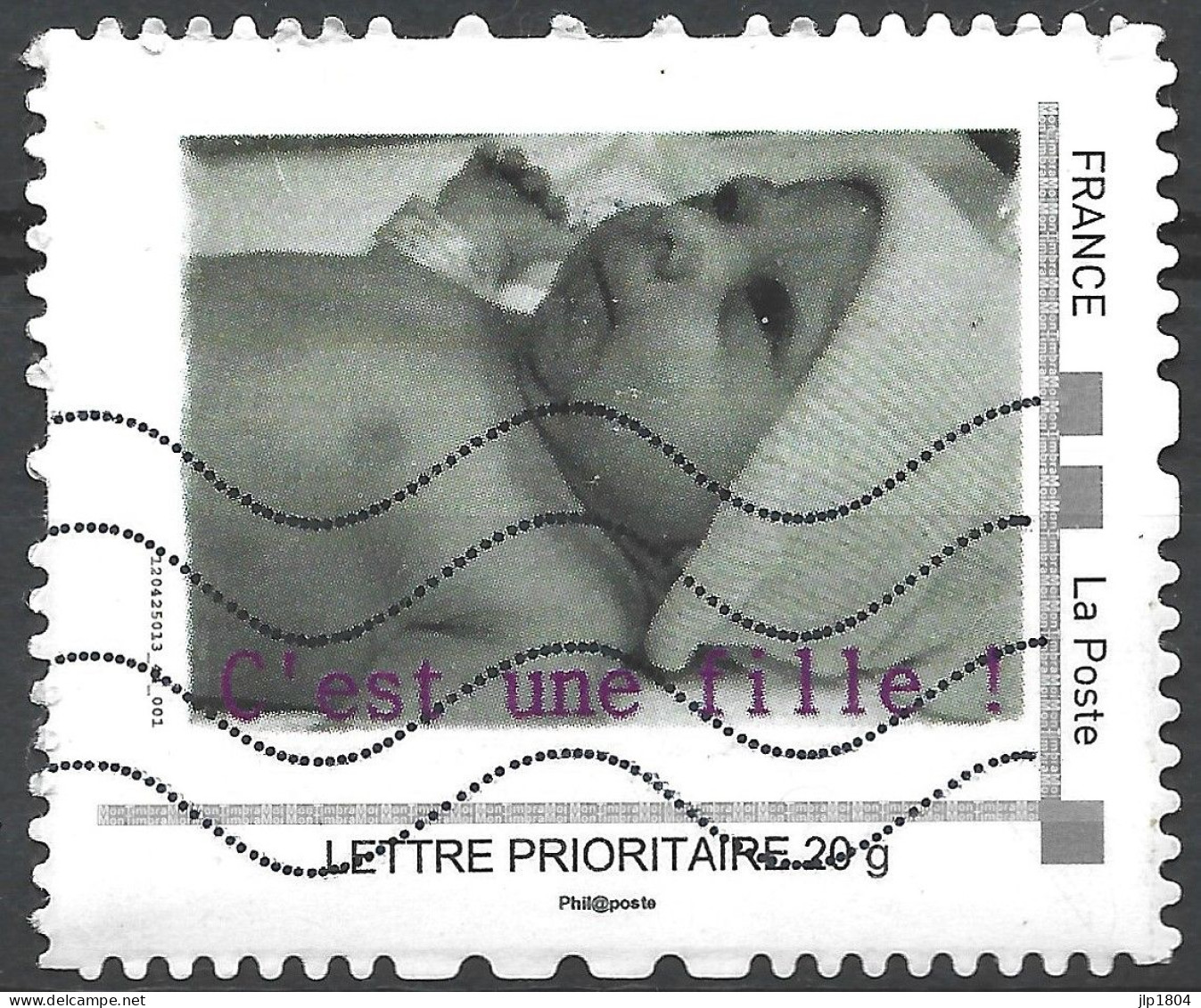 Montimbramoi  Bébé - C'est Une Fille ! - Lettre Prioritaire - Timbre Sur Support - Used Stamps