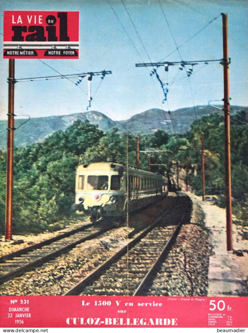 Vie Du Rail 531 22 Janvier 1956 Culoz Bellegarde RGP 150E Luxembourg Avignon Espagne PR Chatrian Alentejo - Eisenbahnen & Bahnwesen