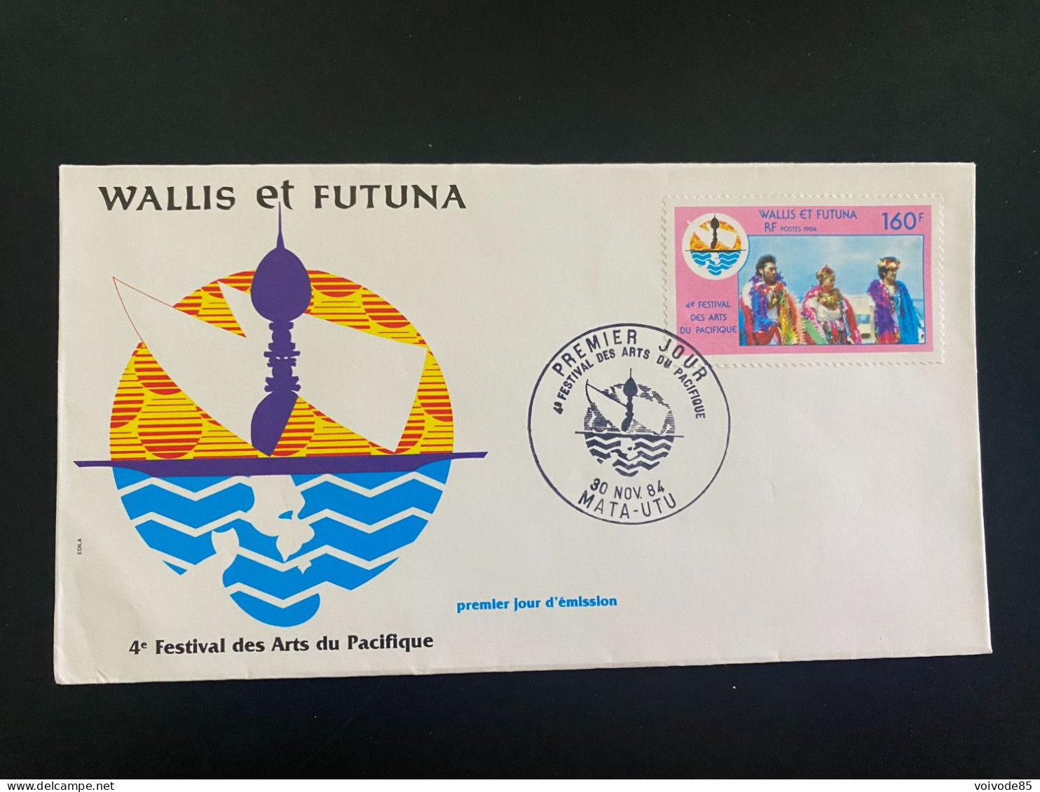 Enveloppe 1er Jour "4e Festival Des Arts Du Pacifique" 30/11/1984 - 321 - Wallis Et Futuna - FDC