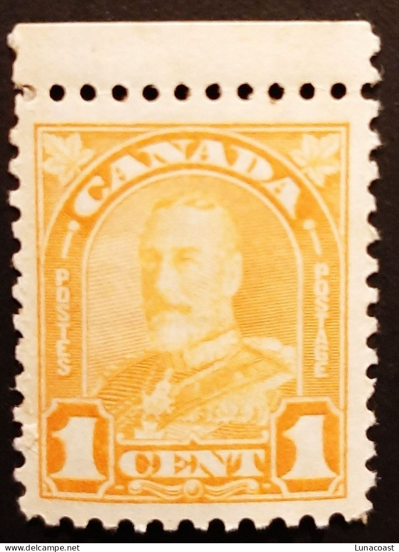 Canada 1930 MNH Sc #162**  1c King George V, Arch/Leaf - Ongebruikt