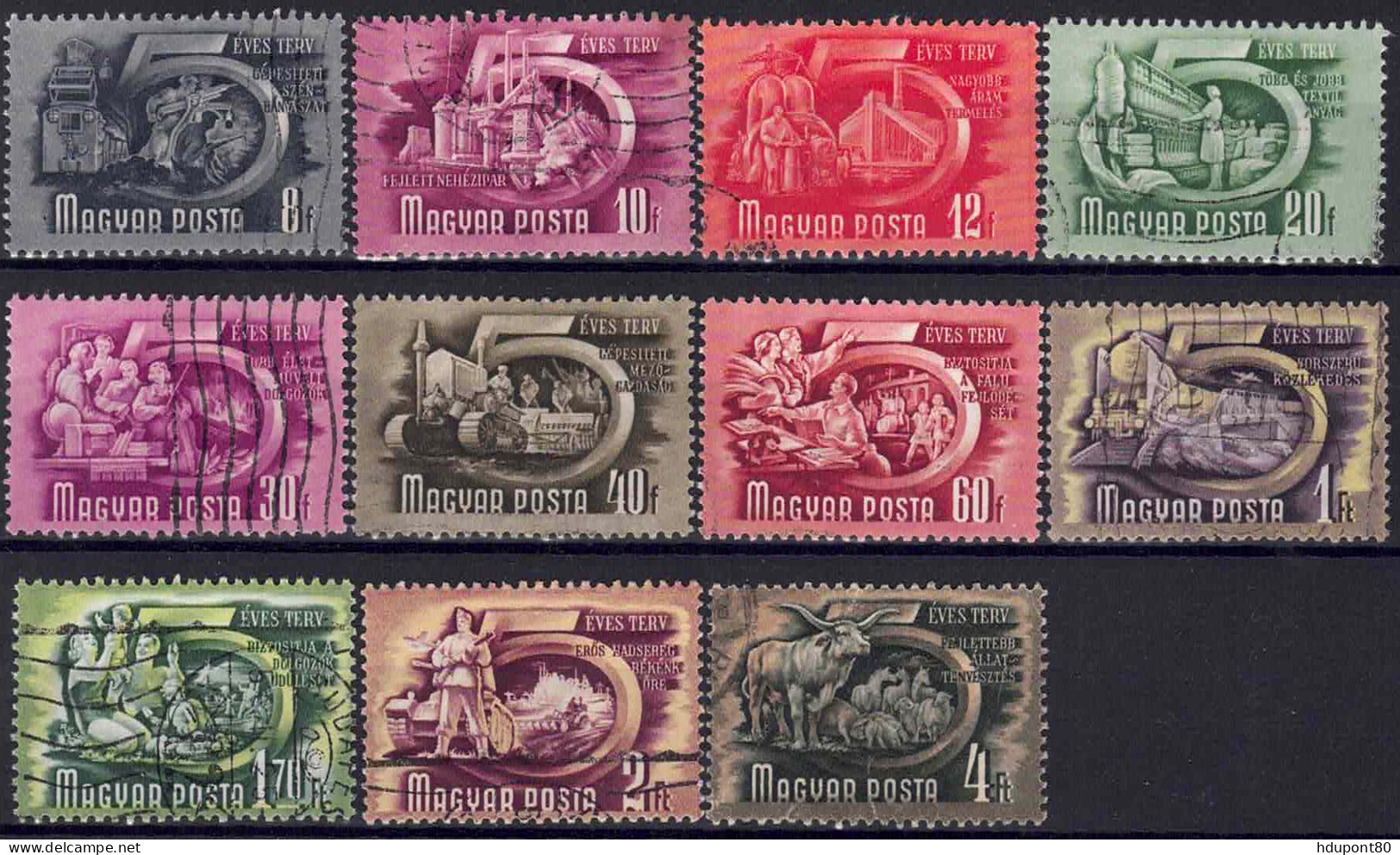 YT 927B à 936B, 938B - Used Stamps