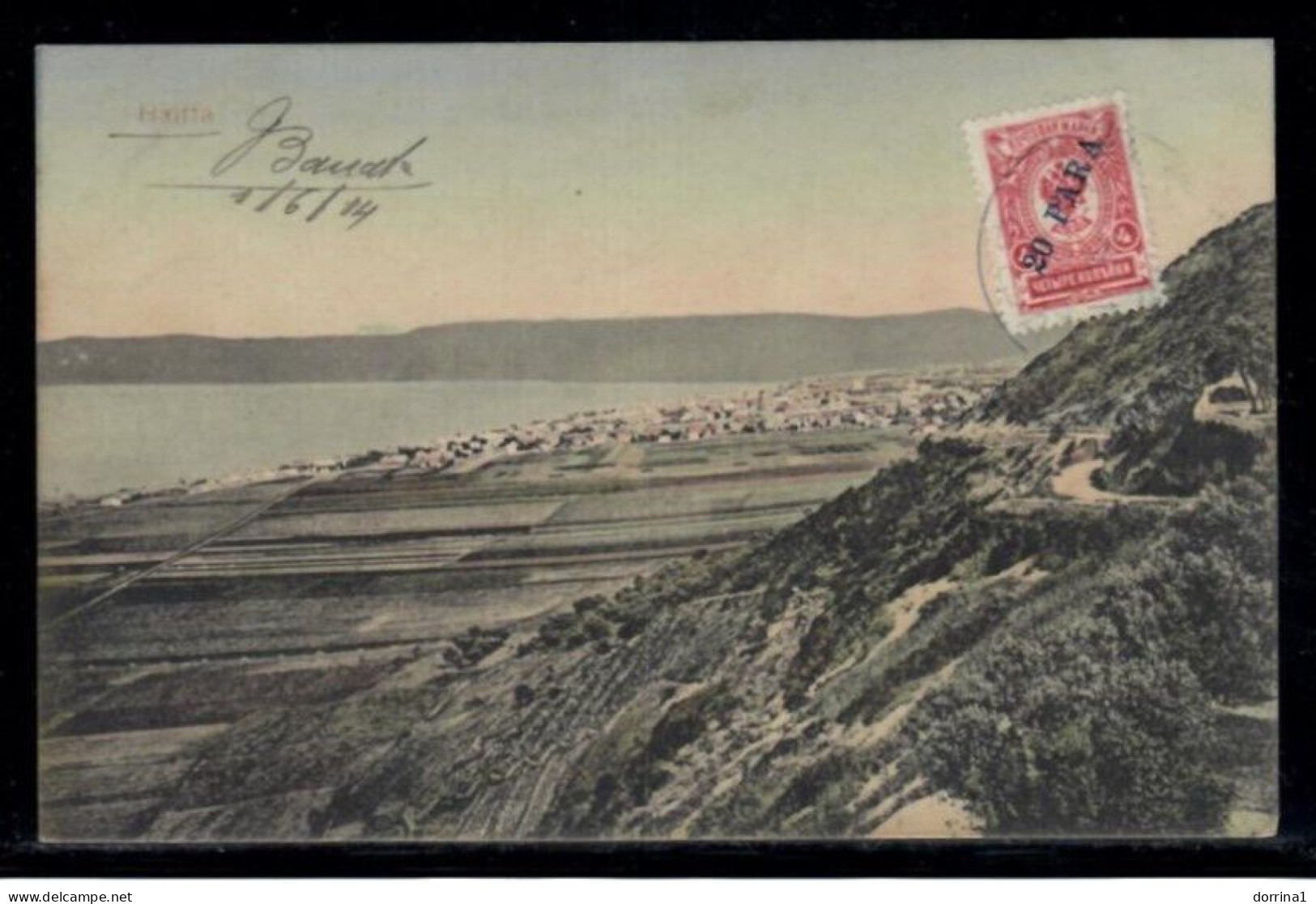 Jaffa 1914 - Russia 20PARA Stamp Levant Post Office In Palestine Haifa Postcard - Levant