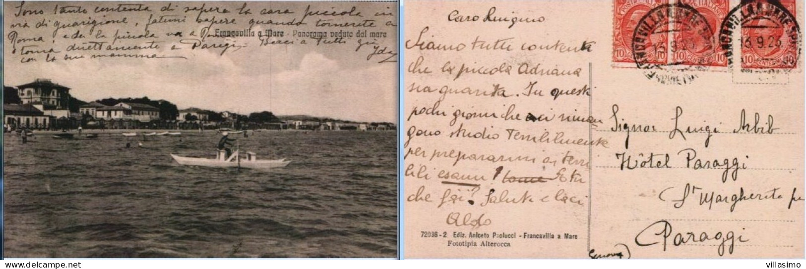 Abruzzo - Chieti - Francavilla A Mare - Panorama Veduto Dal Mare - V. 1923 - Chieti